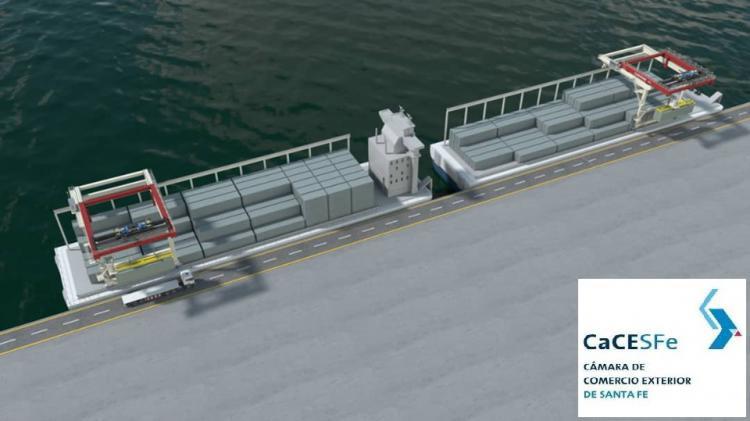 Red fluvial de cabotaje con camiones fluviales