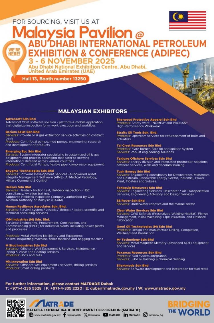 ADIPEC 2025 - Servicios y Equipos de Petroleo y Gas de Malasia 