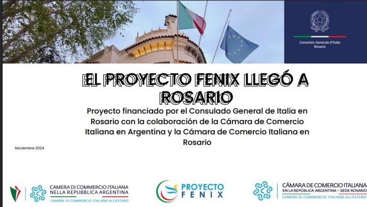 Proyecto Fénix, una iniciativa impulsada por la Cámara y financiada por el Consulado General de Italia.