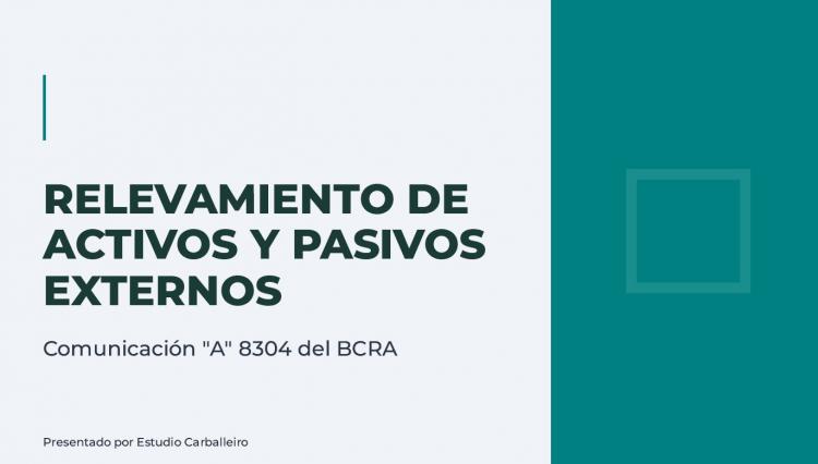 Relevamiento de Activos y Pasivos Externos - RayPE- COM. A  8304 